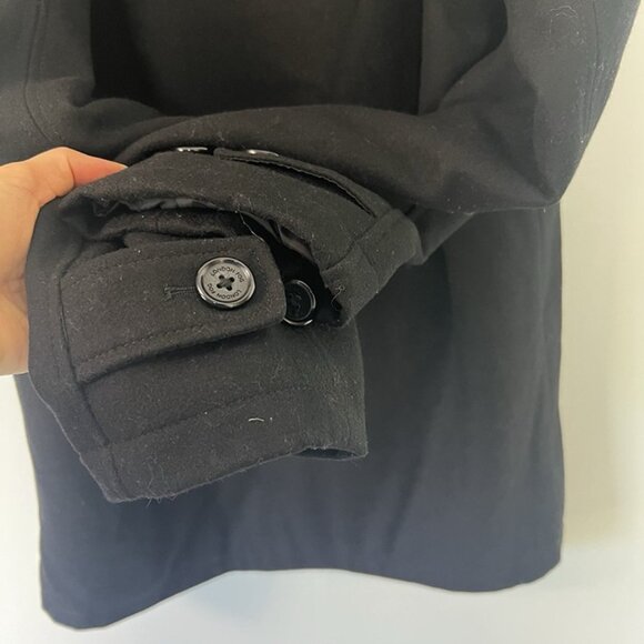Men’s London Fog Wool Blend Black Pea Coat Sz M Jacket Academia Preppy Capsule - Picture 6 of 11